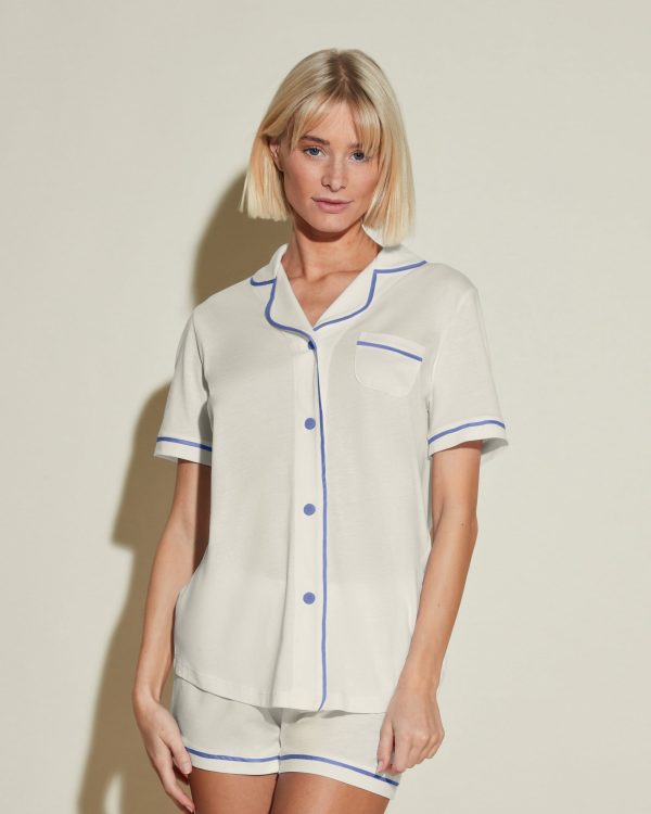 Short Sleeve Top & Boxer Pajama Set Hot on Sale