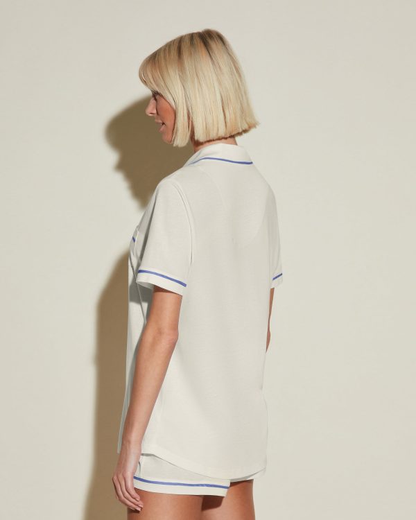 Short Sleeve Top & Boxer Pajama Set Hot on Sale - Image 2