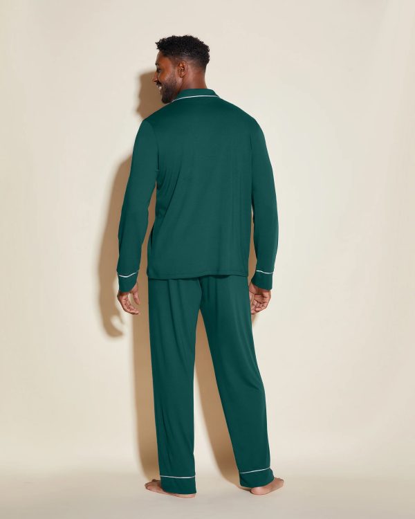 Klassisches Langärmeliges Top & Hose Pyjama-Set Für Männer Cheap - Image 2