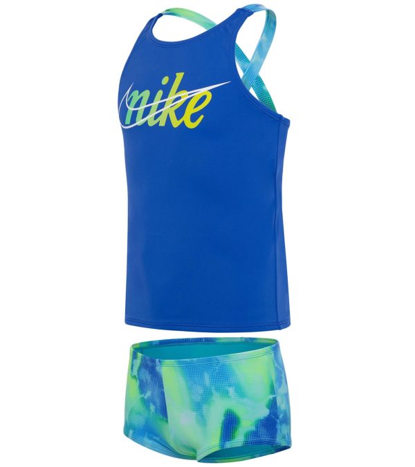 Nike Girls  Rainbow Cloud Dye Crossback Two Piece Tankini Set (Big Kid) Sale - Image 4