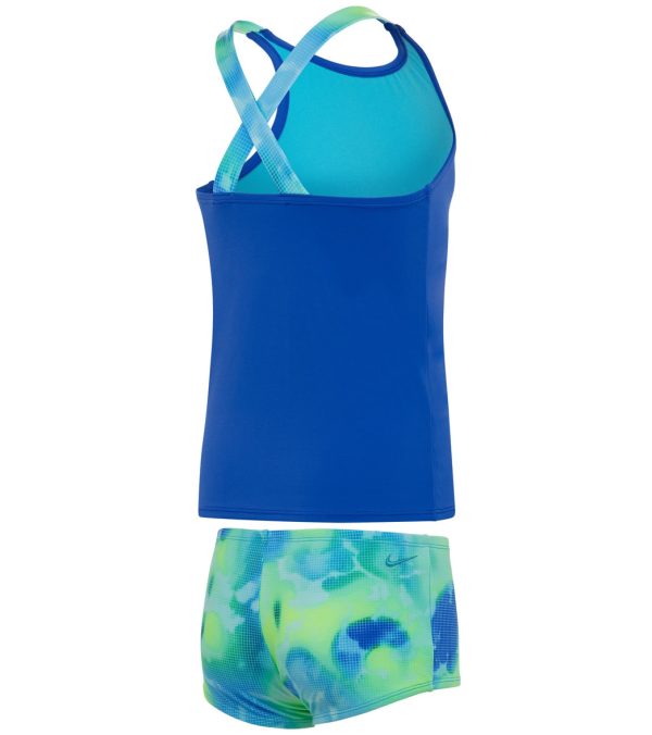 Nike Girls  Rainbow Cloud Dye Crossback Two Piece Tankini Set (Big Kid) Sale - Image 2