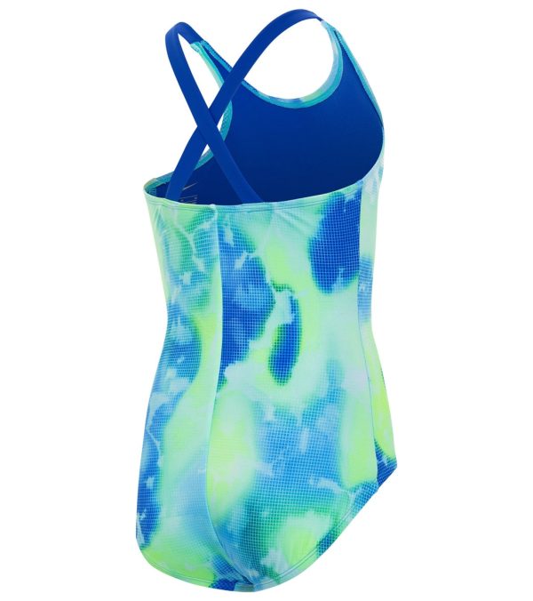 Nike Girls  Rainbow Cloud Dye Crossback One Piece Swimsuit (Big Kid) Cheap - Image 2