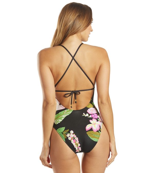 Trina Turk Women s Moonlit Lotus Plunge One Piece Swimsuit Sale - Image 3