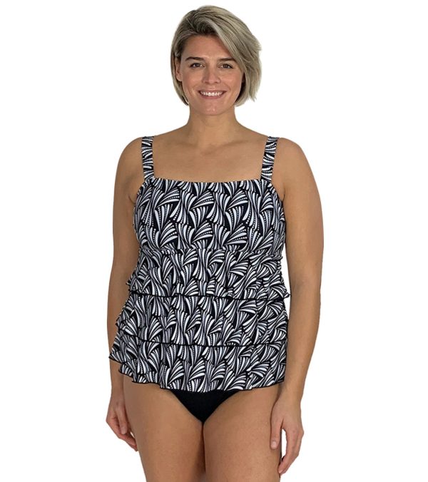 Fit4U Women s Plus Size Twist and Turn Tier Bandeau Tankini  Top Sale - Image 5