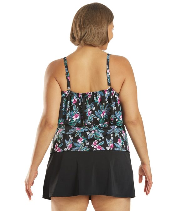 Fit4U Women s Plus Size Pina Colada Off the Shoulder Tankini Top (C Cup) Online now - Image 3