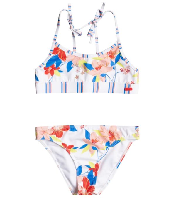 Roxy Girls  Friendly Flower Two Piece Crop Top Bikini Set Hot on Sale