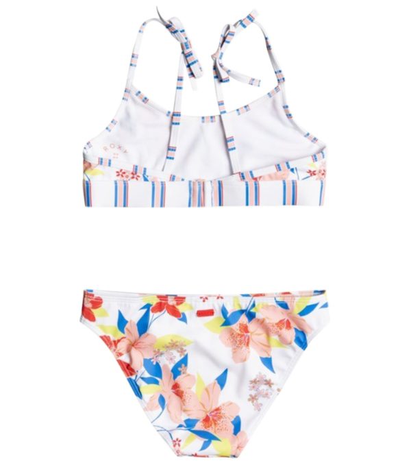 Roxy Girls  Friendly Flower Two Piece Crop Top Bikini Set Hot on Sale - Image 2