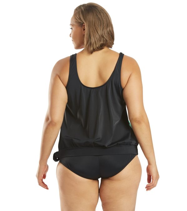 Maxine Women s Divine Floral Scoop Blouson Tankini Top For Discount - Image 3