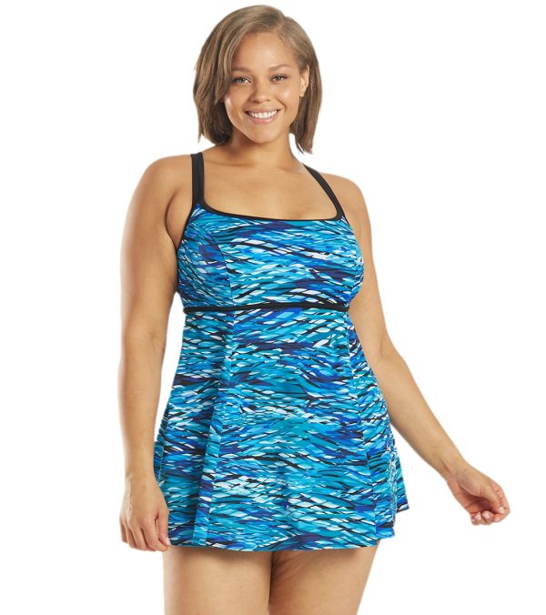 Longitude Plus Size Playing Koi Empire Princess Swim Dress Online Hot Sale
