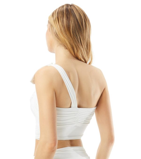 Carmen Marc Valvo Bowline Soiree One Shoulder Crop Bikini Top For Sale - Image 2