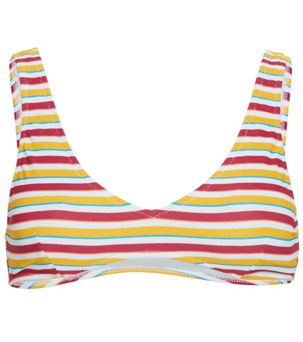Volcom Women s Stripe While Haute V Neck Bikini Top Online now - Image 5